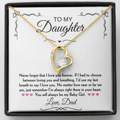 To My Daughter Forever Love Necklace Gift Set From Dad