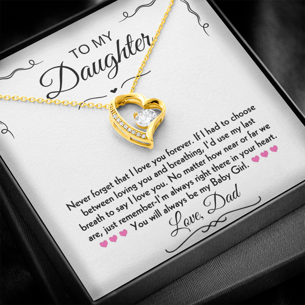To My Daughter Forever Love Necklace Gift Set From Dad