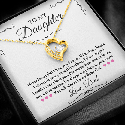 To My Daughter Forever Love Necklace Gift Set From Dad