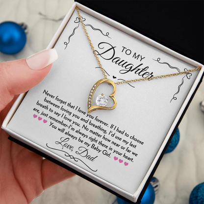 To My Daughter Forever Love Necklace Gift Set From Dad