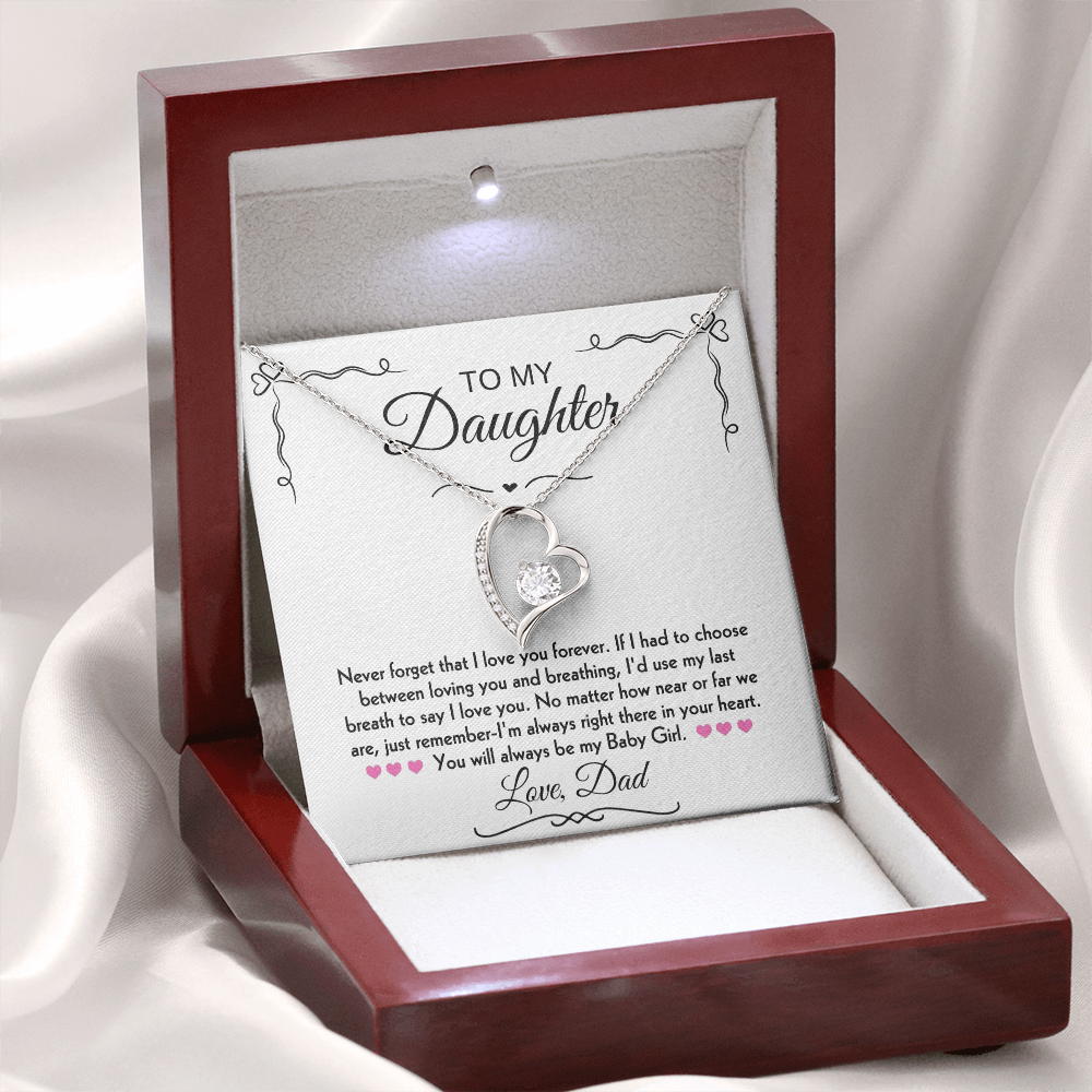 To My Daughter Forever Love Necklace Gift Set From Dad