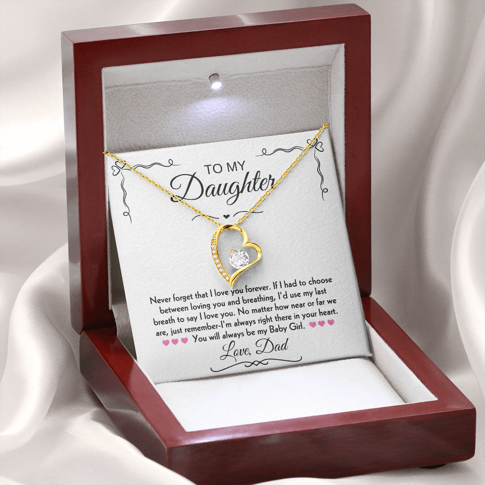 To My Daughter Forever Love Necklace Gift Set From Dad