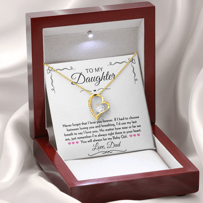 To My Daughter Forever Love Necklace Gift Set From Dad