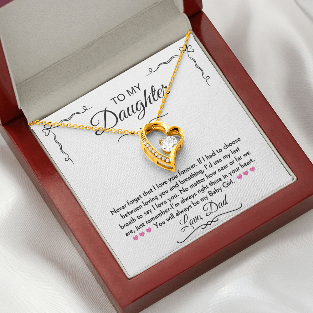 To My Daughter Forever Love Necklace Gift Set From Dad