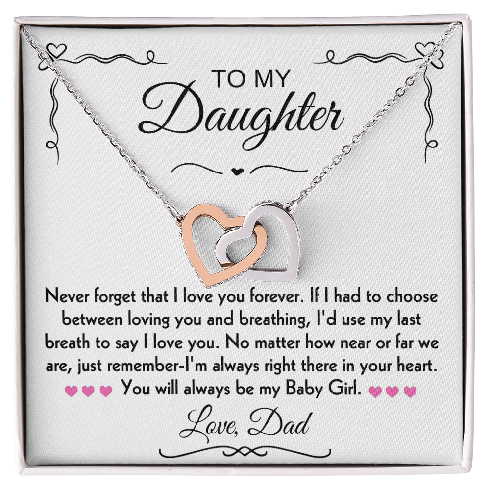 To My Daughter Hearts Necklace From Dad