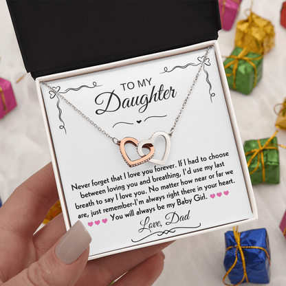 To My Daughter Hearts Necklace From Dad