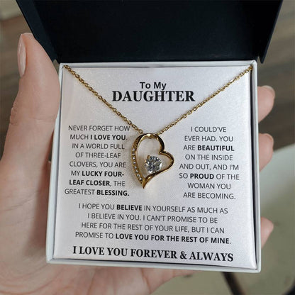 To My Daughter I Love You Forever & Always | Forever Love Necklace