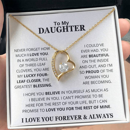 To My Daughter I Love You Forever & Always | Forever Love Necklace