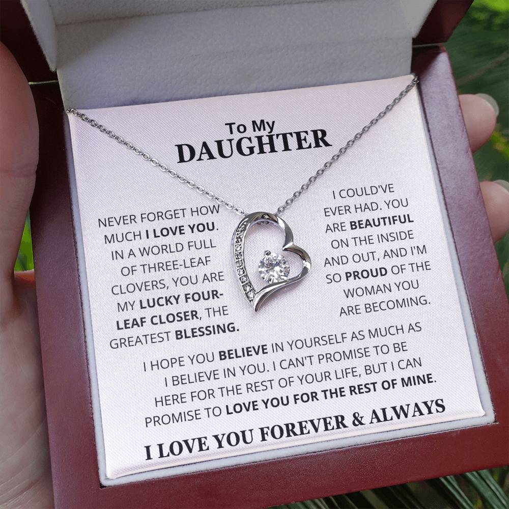 To My Daughter I Love You Forever & Always | Forever Love Necklace
