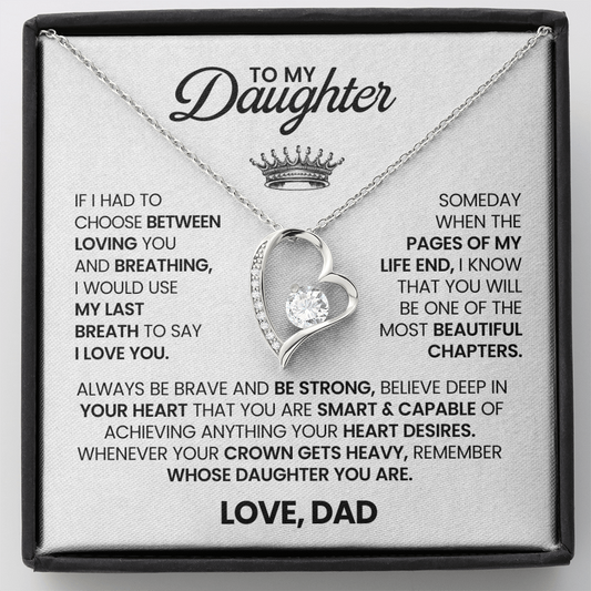 To My Daughter - Love, Dad - Forever Love Necklace