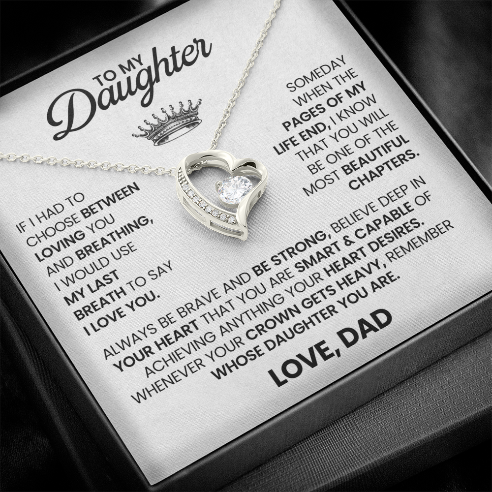To My Daughter - Love, Dad - Forever Love Necklace