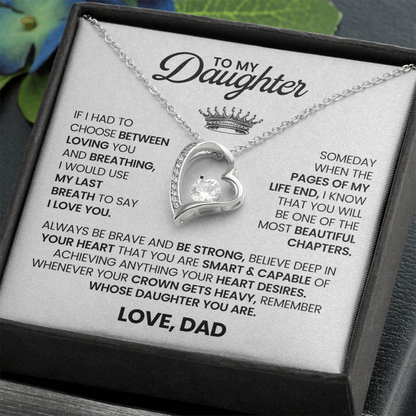 To My Daughter - Love, Dad - Forever Love Necklace