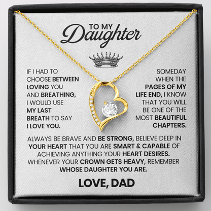 To My Daughter - Love, Dad - Forever Love Necklace