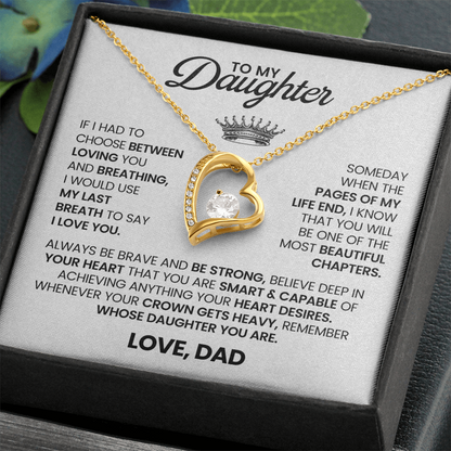 To My Daughter - Love, Dad - Forever Love Necklace