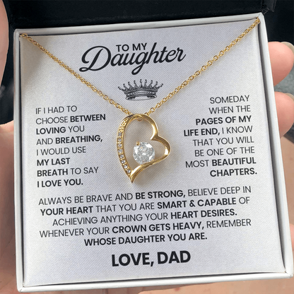 To My Daughter - Love, Dad - Forever Love Necklace