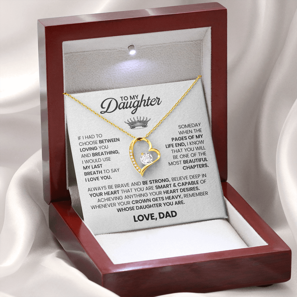 To My Daughter - Love, Dad - Forever Love Necklace