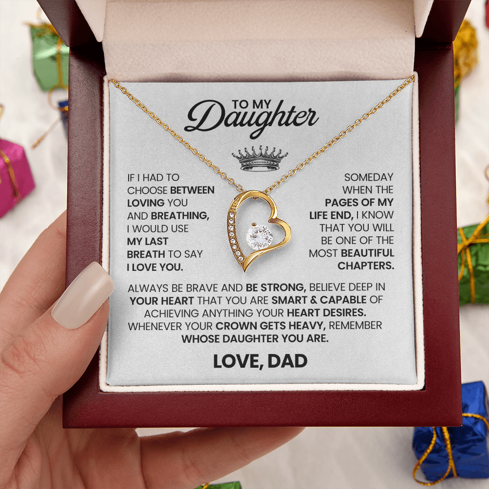 To My Daughter - Love, Dad - Forever Love Necklace