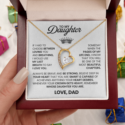 To My Daughter - Love, Dad - Forever Love Necklace