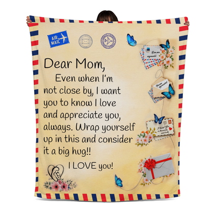 To My Dear Mom -  Jersey Fleece Blanket 50" x 60" Perfect Gift for Mother's Day