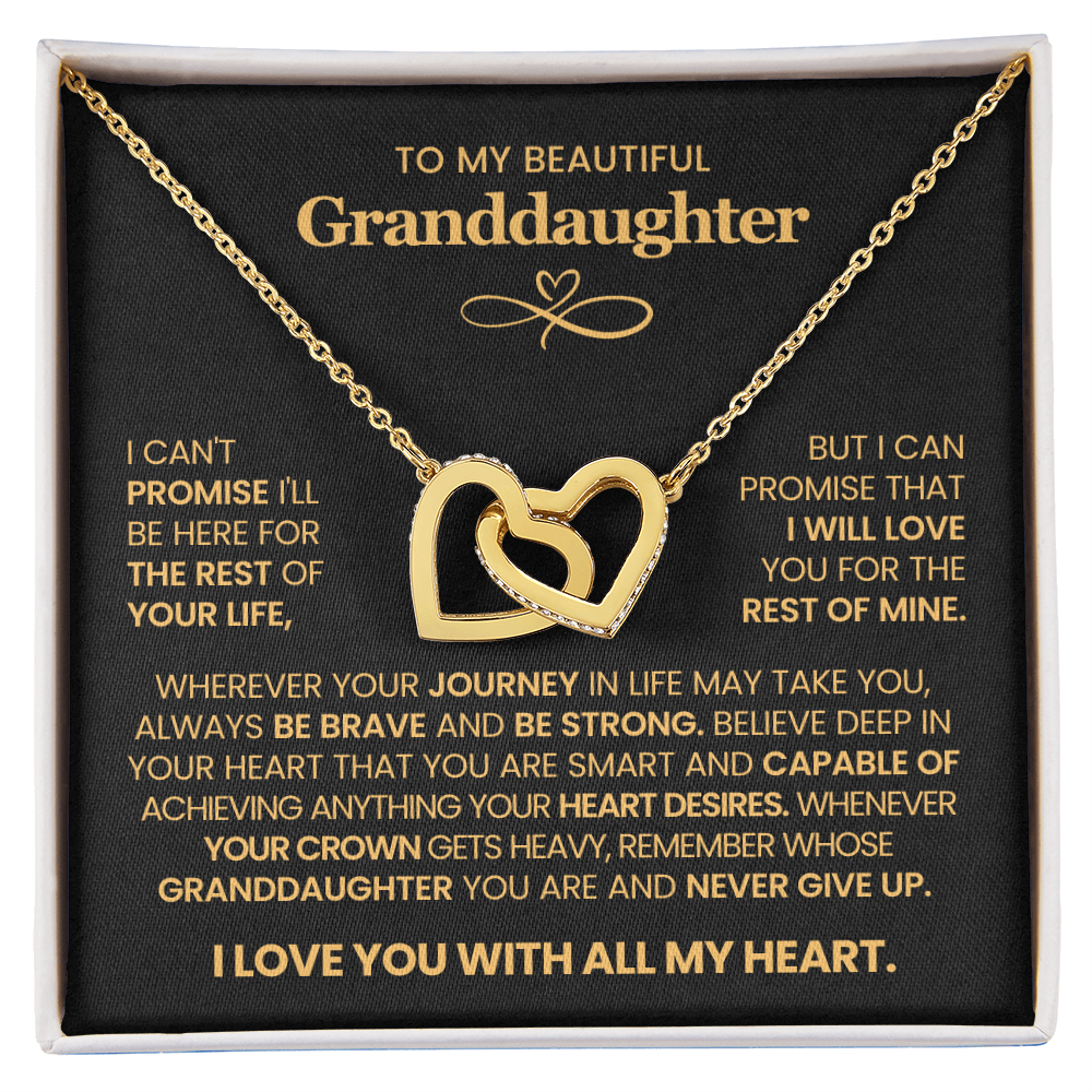 To My Granddaughter - Interlocking Hearts Necklace Gift Set with Message Card