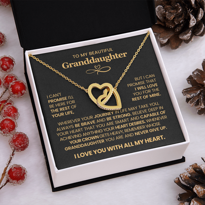 To My Granddaughter - Interlocking Hearts Necklace Gift Set with Message Card