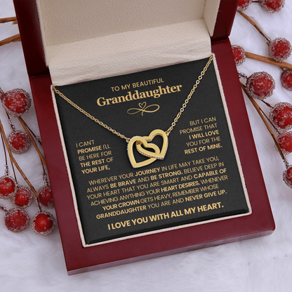 To My Granddaughter - Interlocking Hearts Necklace Gift Set with Message Card