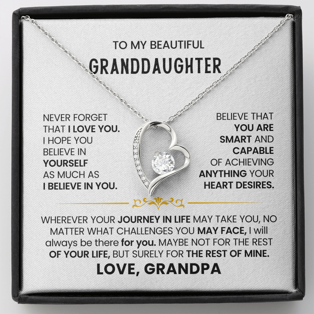 To My Granddaughter - Love Grandpa - Forever Love Necklace Gift Set