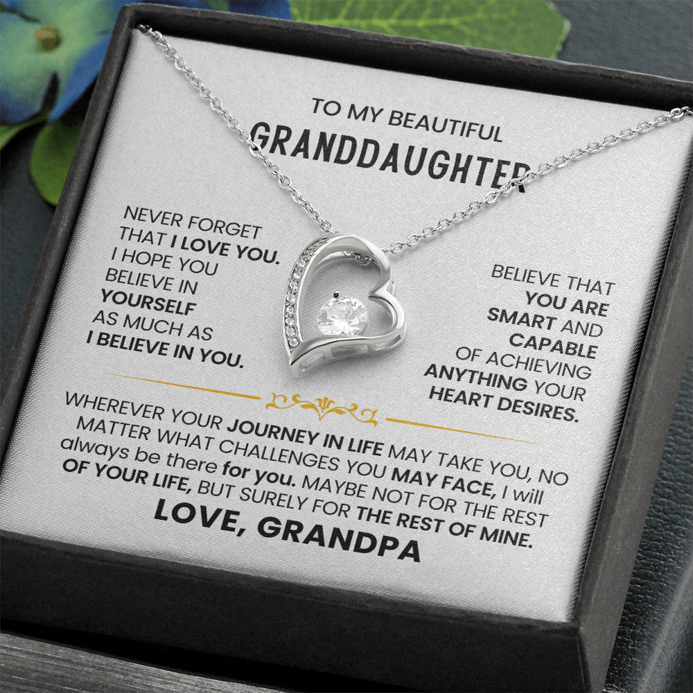 To My Granddaughter - Love Grandpa - Forever Love Necklace Gift Set