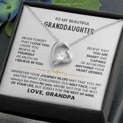 To My Granddaughter - Love Grandpa - Forever Love Necklace Gift Set