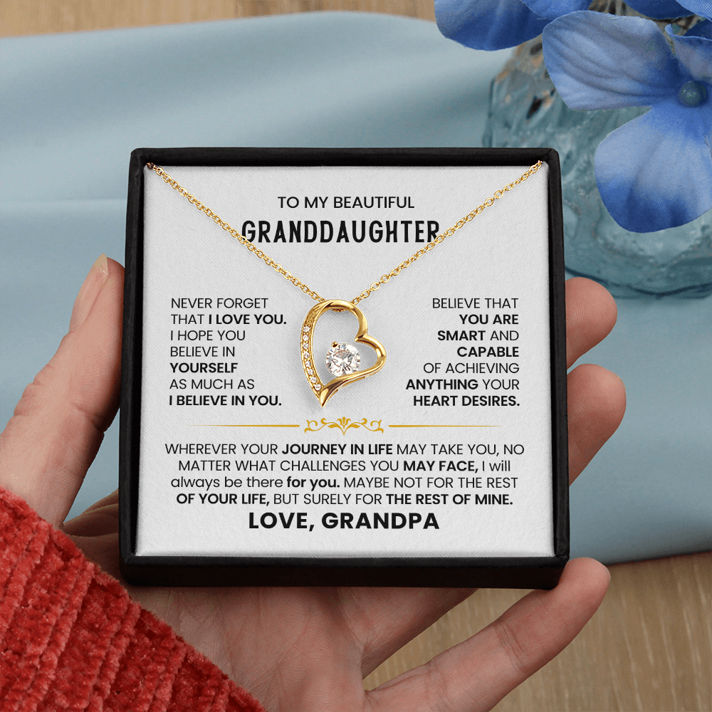 To My Granddaughter - Love Grandpa - Forever Love Necklace Gift Set