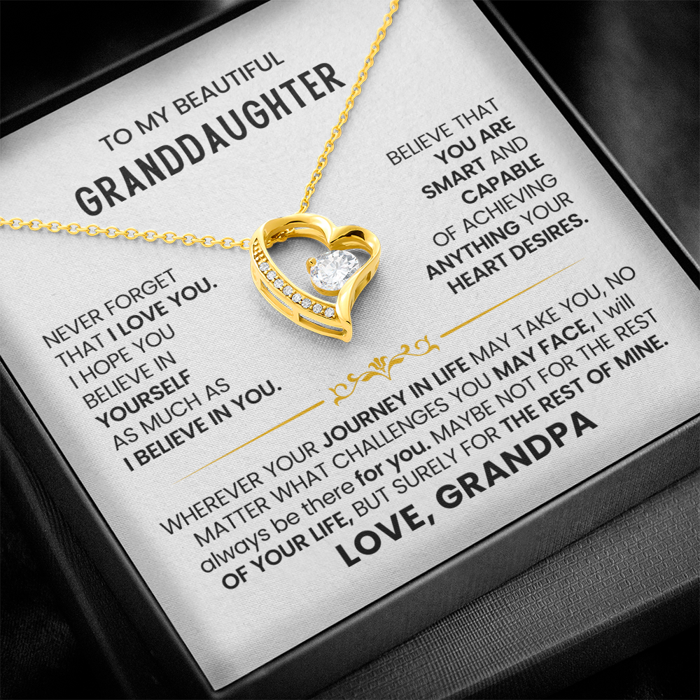 To My Granddaughter - Love Grandpa - Forever Love Necklace Gift Set