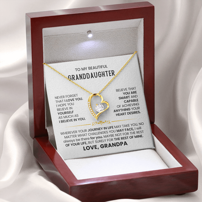To My Granddaughter - Love Grandpa - Forever Love Necklace Gift Set