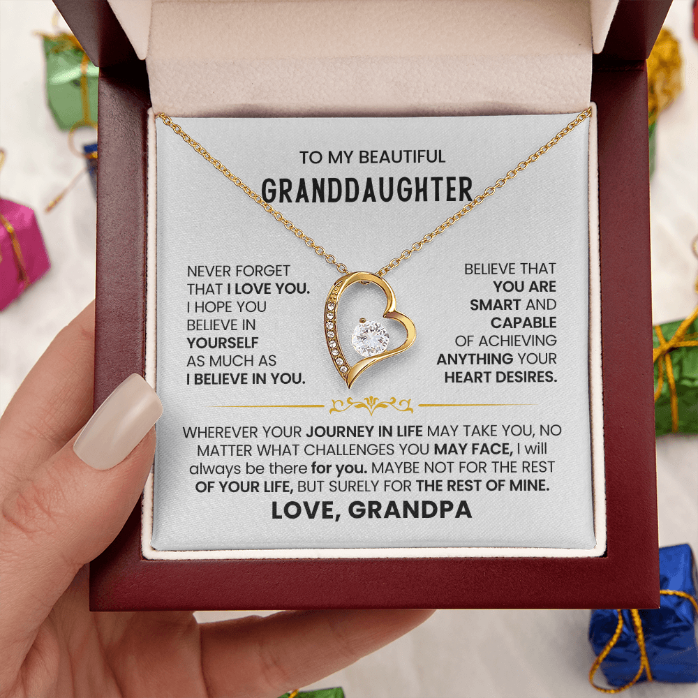 To My Granddaughter - Love Grandpa - Forever Love Necklace Gift Set