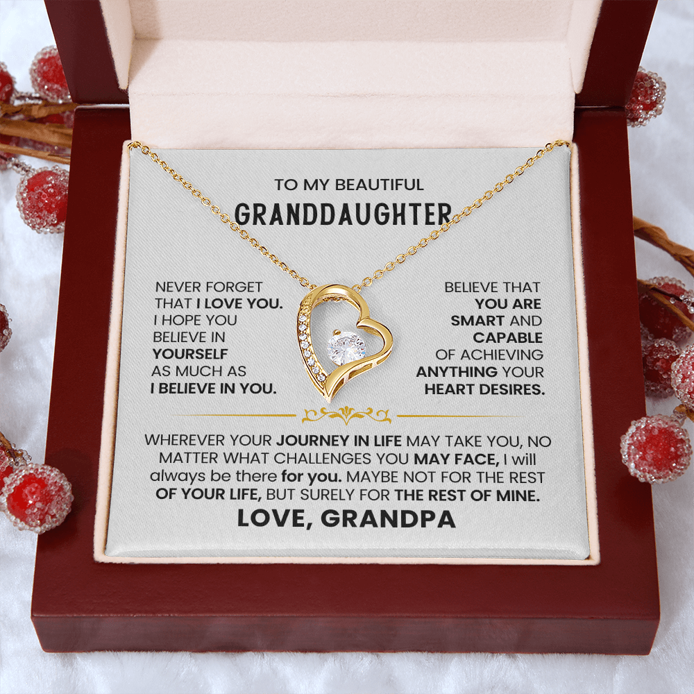 To My Granddaughter - Love Grandpa - Forever Love Necklace Gift Set