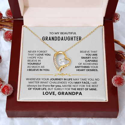 To My Granddaughter - Love Grandpa - Forever Love Necklace Gift Set