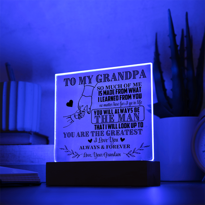 To My Grandpa From Grandson LED Acrylic Gift Set