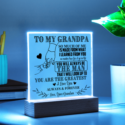 To My Grandpa From Grandson LED Acrylic Gift Set