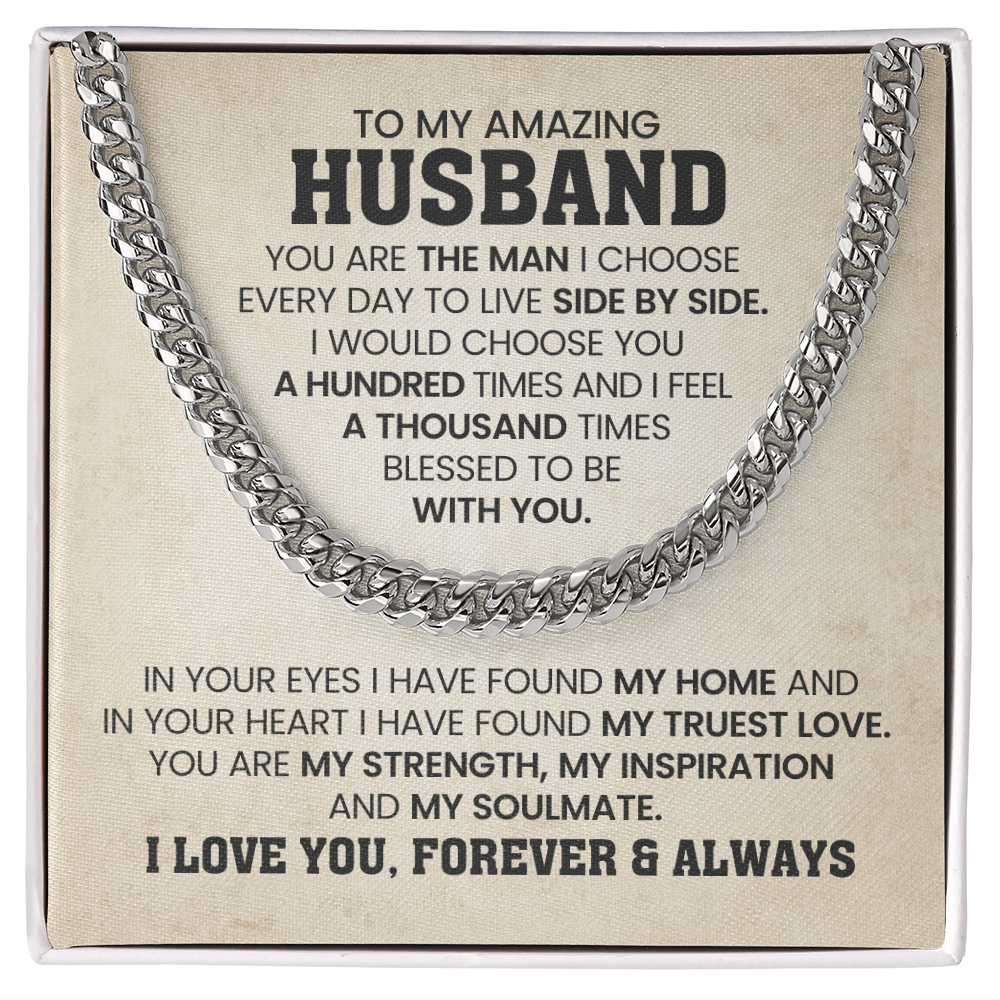To My Husband - Gift From Wife - Cuban Link Chain