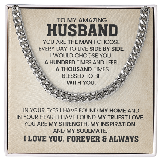 To My Husband - Gift From Wife - Cuban Link Chain