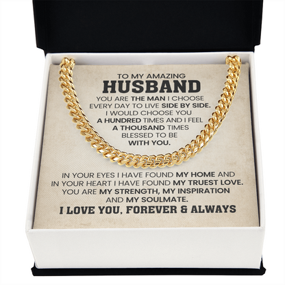 To My Husband - Gift From Wife - Cuban Link Chain