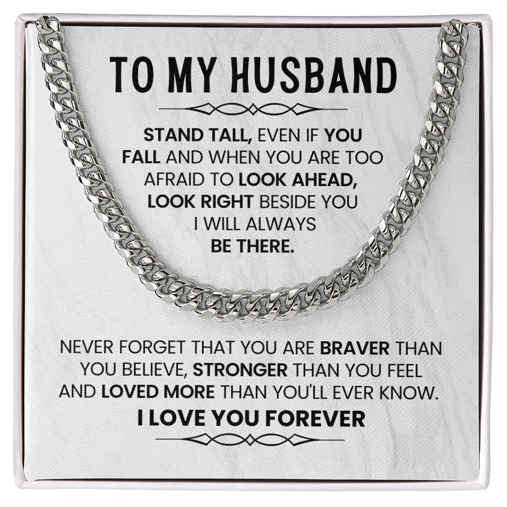 To My Husband - I Love You - Cuban Link Chain