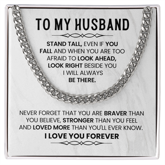 To My Husband - I Love You - Cuban Link Chain