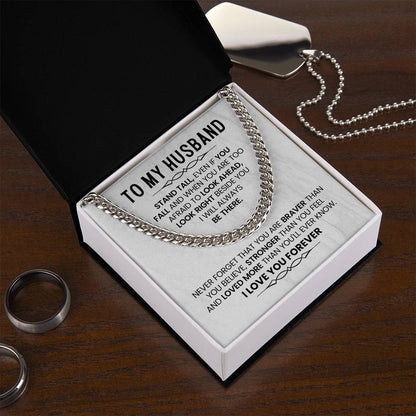 To My Husband - I Love You - Cuban Link Chain