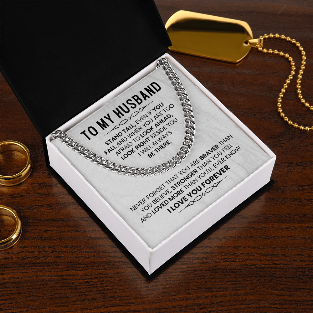 To My Husband - I Love You - Cuban Link Chain