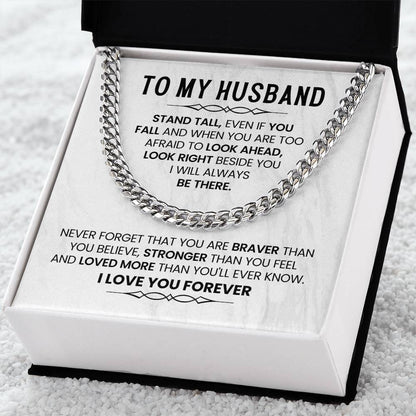 To My Husband - I Love You - Cuban Link Chain