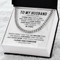 To My Husband - I Love You - Cuban Link Chain