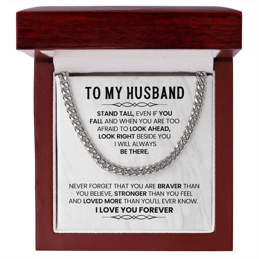 To My Husband - I Love You - Cuban Link Chain