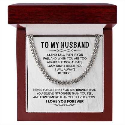 To My Husband - I Love You - Cuban Link Chain