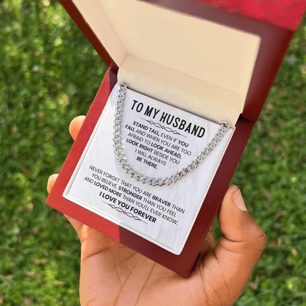 To My Husband - I Love You - Cuban Link Chain