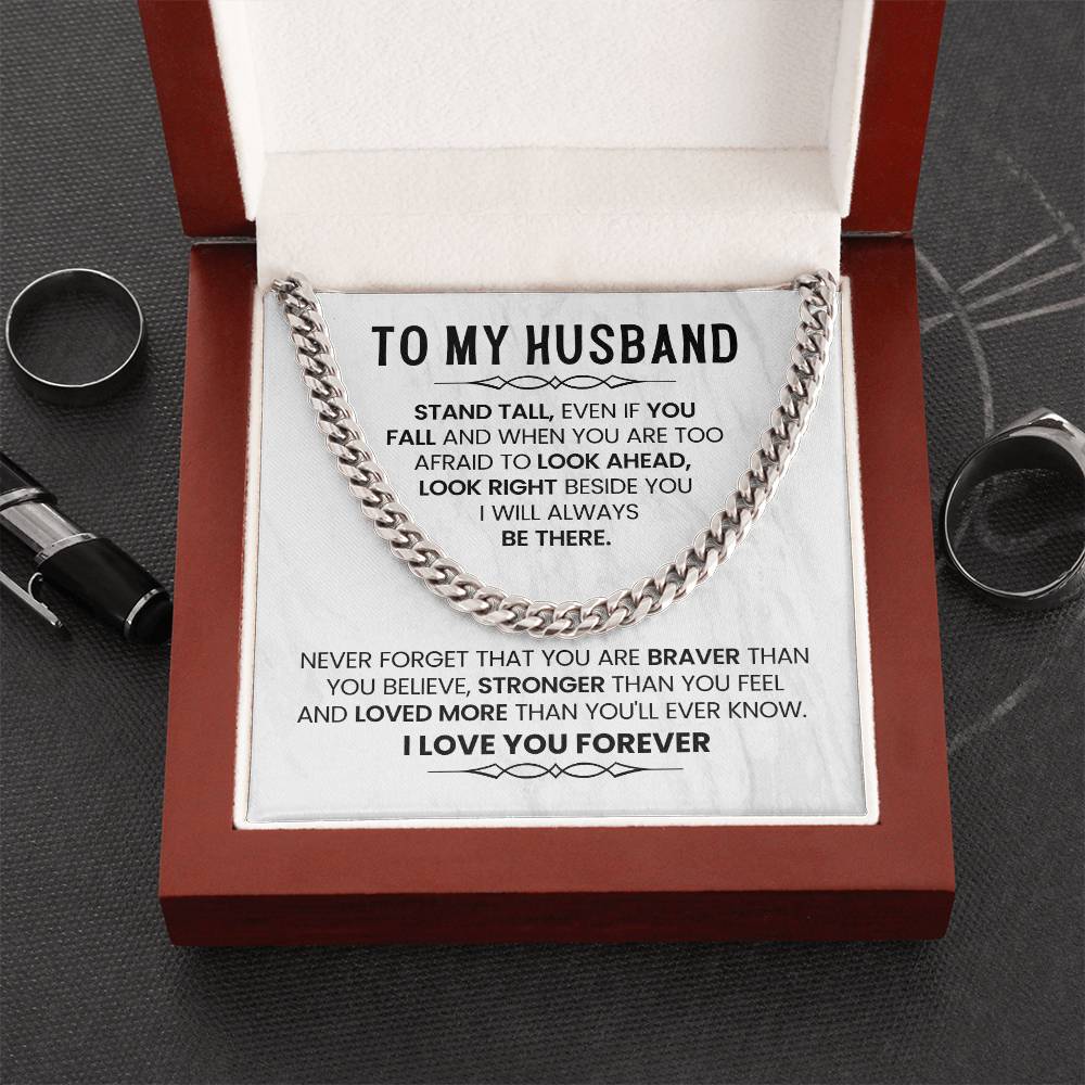 To My Husband - I Love You - Cuban Link Chain